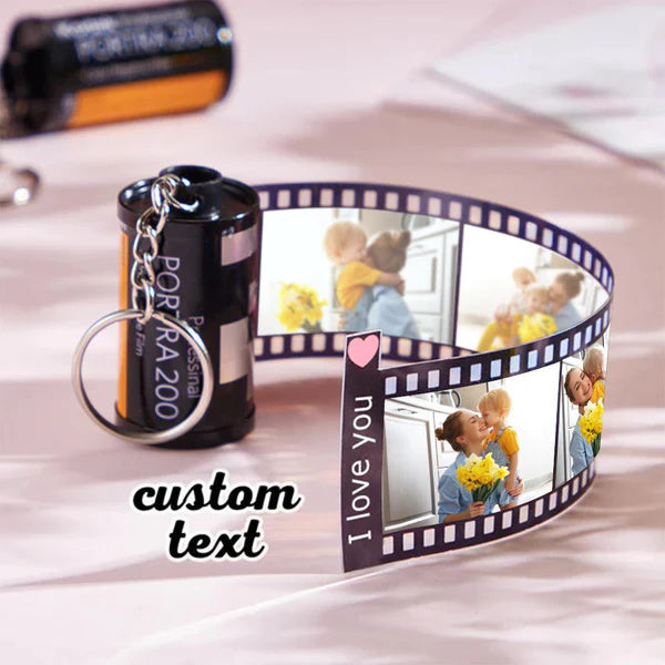 Anniversary Gifts Custom Text For The Film Roll Keychain Personalized Picture Camera Roll Keychain with Reel Album Customized