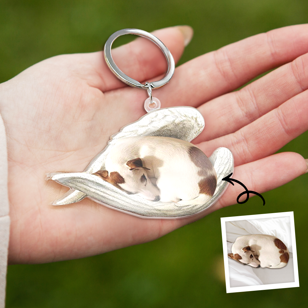 Custom Keychain Pet Sleeping Angel Acrylic Keychain Gift for Pet Lovers