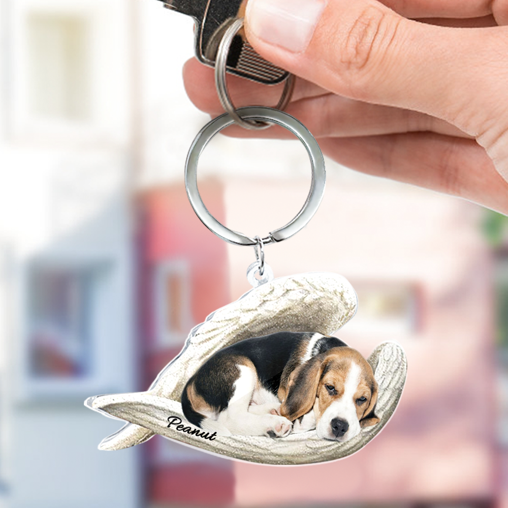 Custom Keychain Pet Sleeping Angel Acrylic Keychain Gift for Pet Lovers