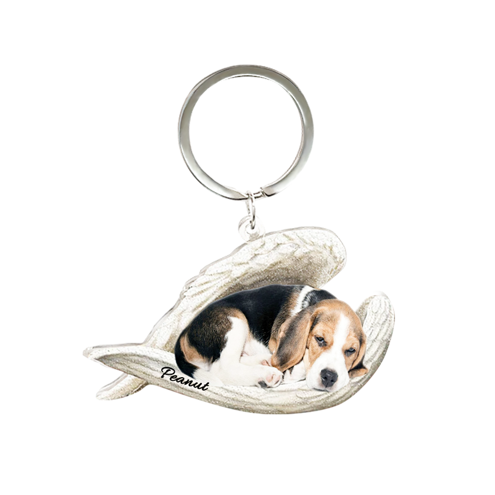 Custom Keychain Pet Sleeping Angel Acrylic Keychain Gift for Pet Lovers