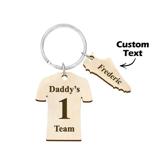 Custom Engraved Daddy's Football Team Wooden Sports Gifts