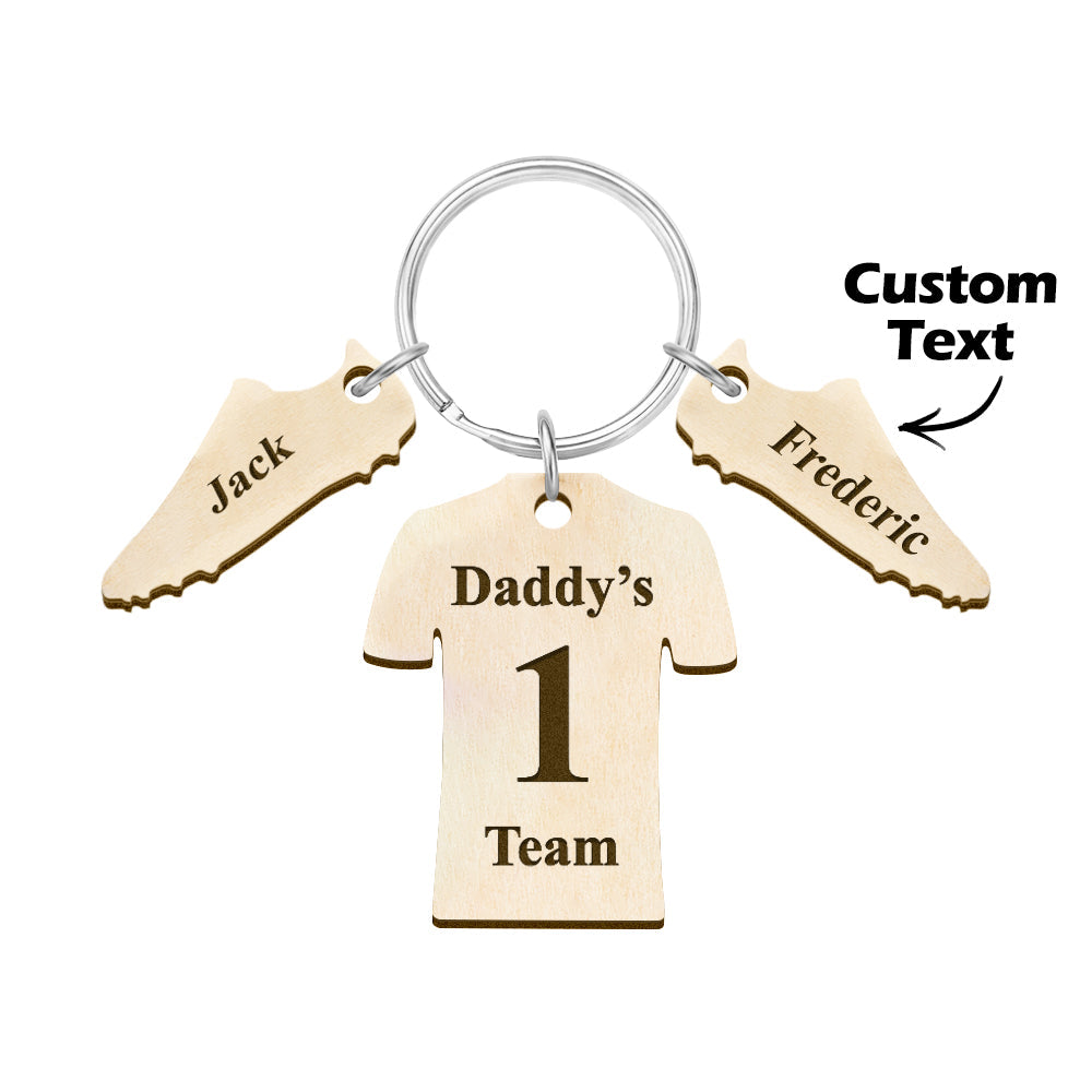 Custom Engraved Daddy's Football Team Wooden Sports Gifts