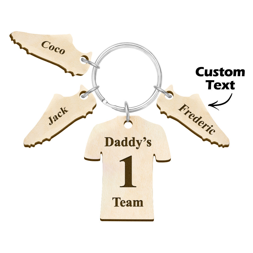 Custom Engraved Daddy's Football Team Wooden Sports Gifts