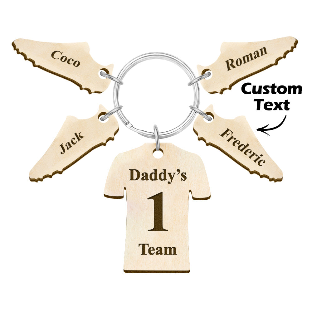 Custom Engraved Daddy's Football Team Wooden Sports Gifts