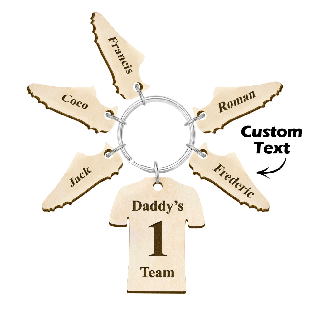 Custom Engraved Daddy's Football Team Wooden Sports Gifts