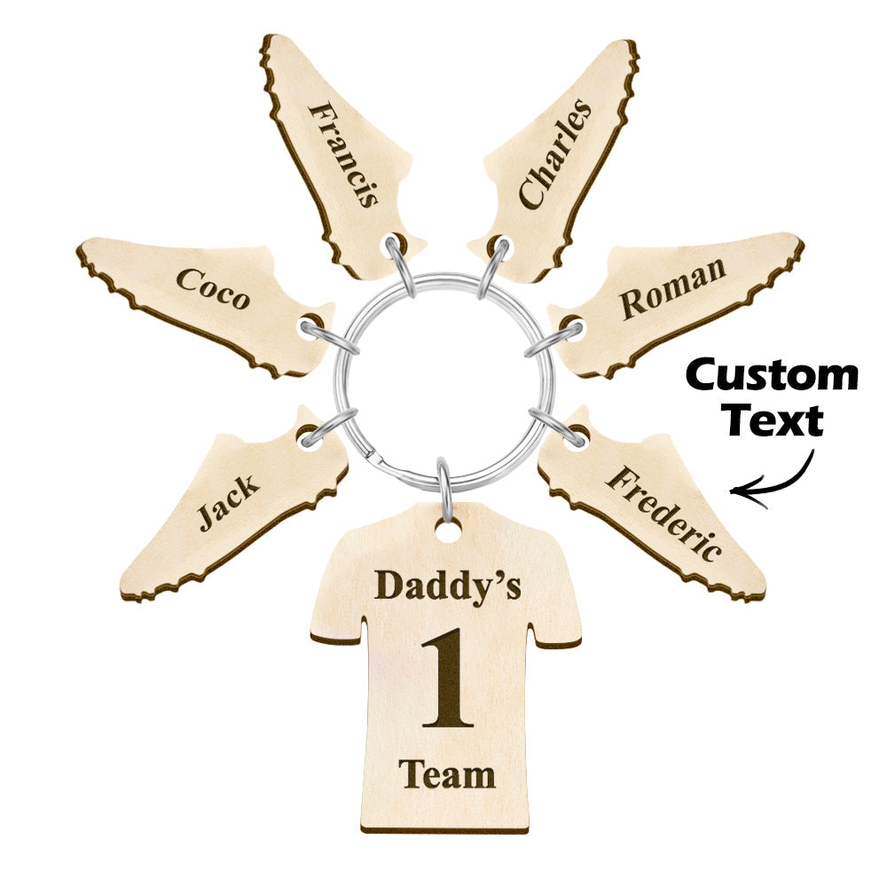 Custom Engraved Daddy's Football Team Wooden Sports Gifts