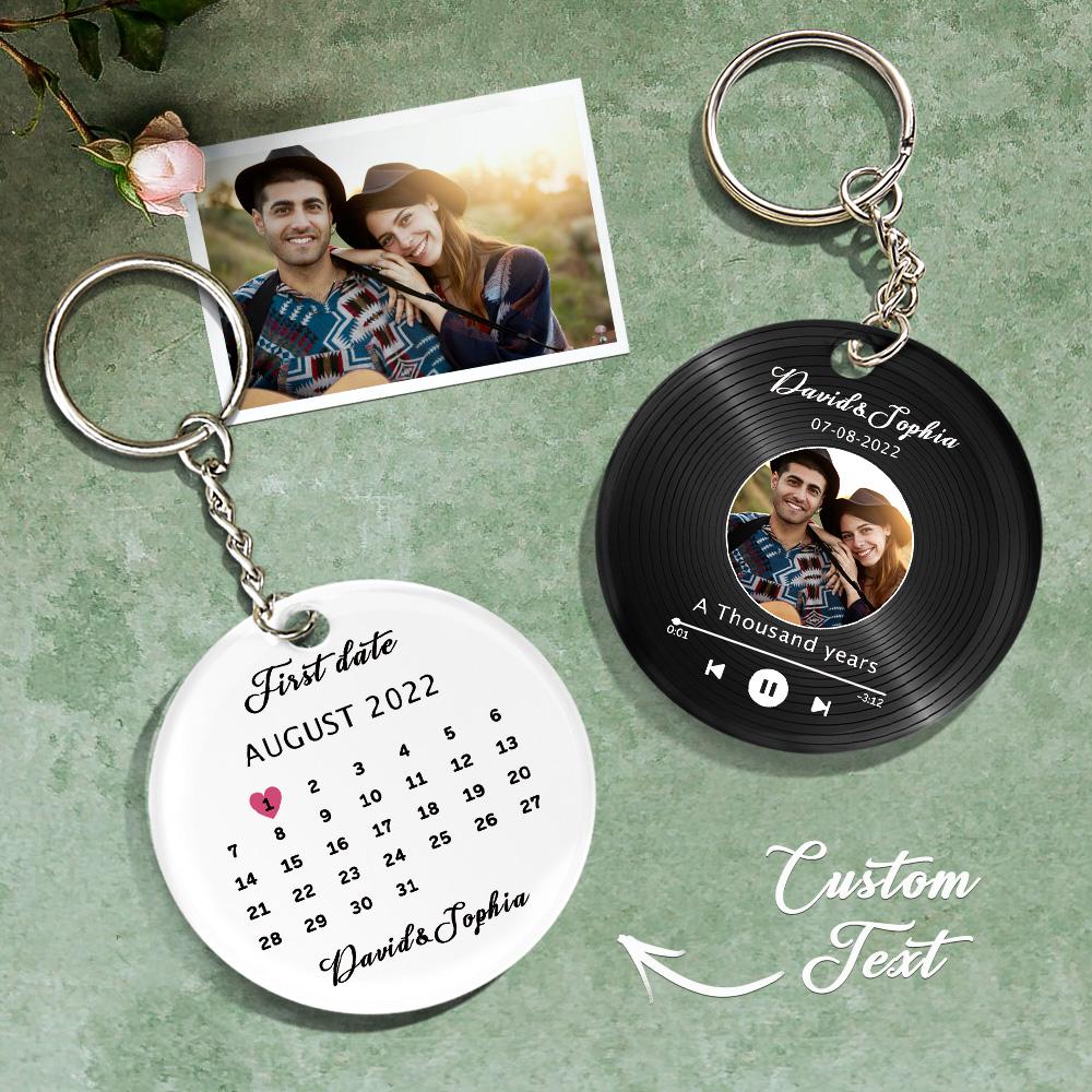 Custom Record Disc Keychains Calendar Keychains Acrylic Gifts For Father