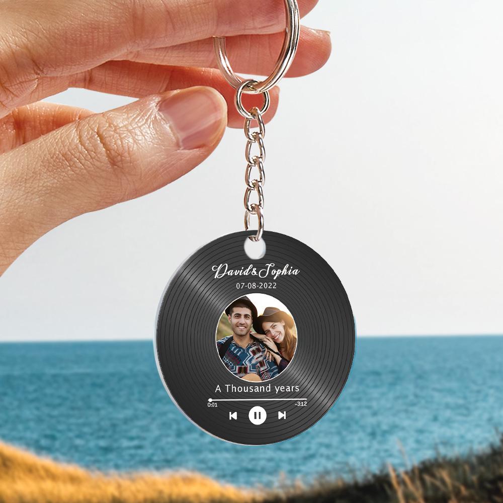 Custom Record Disc Keychains Calendar Keychains Acrylic Gifts For Father