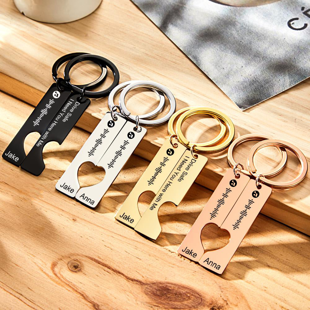 Drive Safe - Custom Name Keychain Music Keychain Gifts For Him