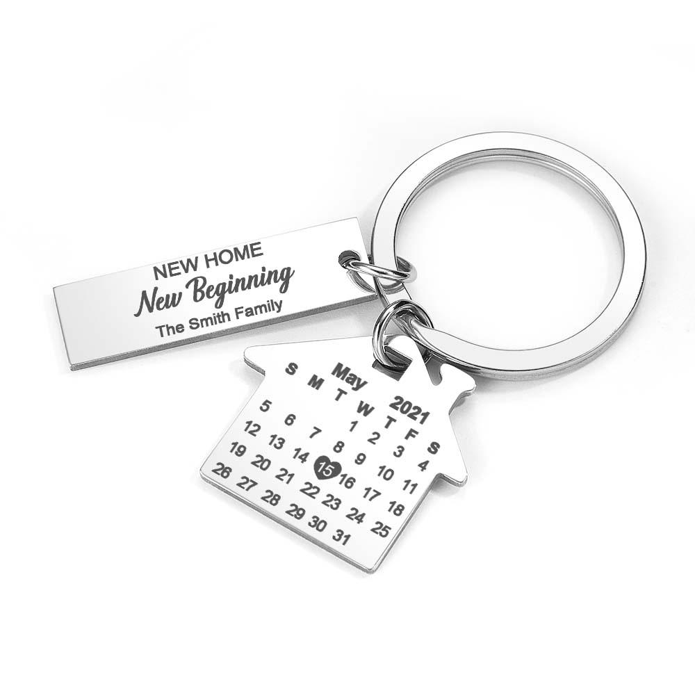 New Home New Beginning New Memories Personalized Calendar Keychain Gifts for Friends