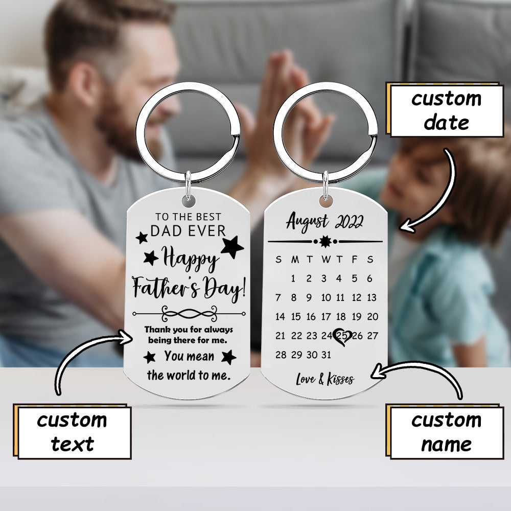 Custom Keychain Anniversary Keychain Calendar Gifts For Dad