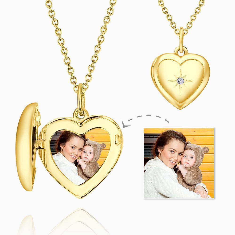 Personalized Heart Locket Photo Necklace for Women