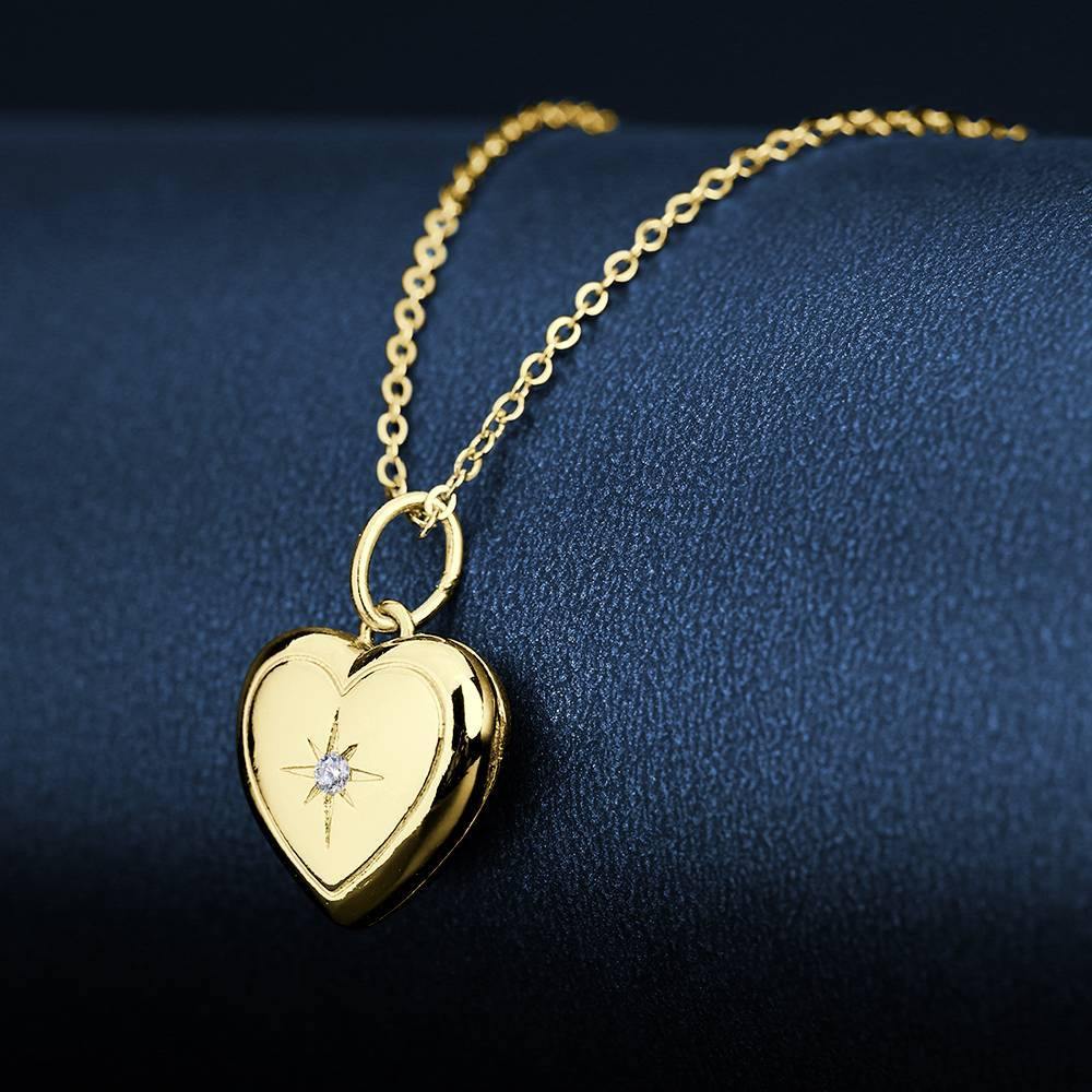 Personalized Heart Locket Photo Necklace for Women