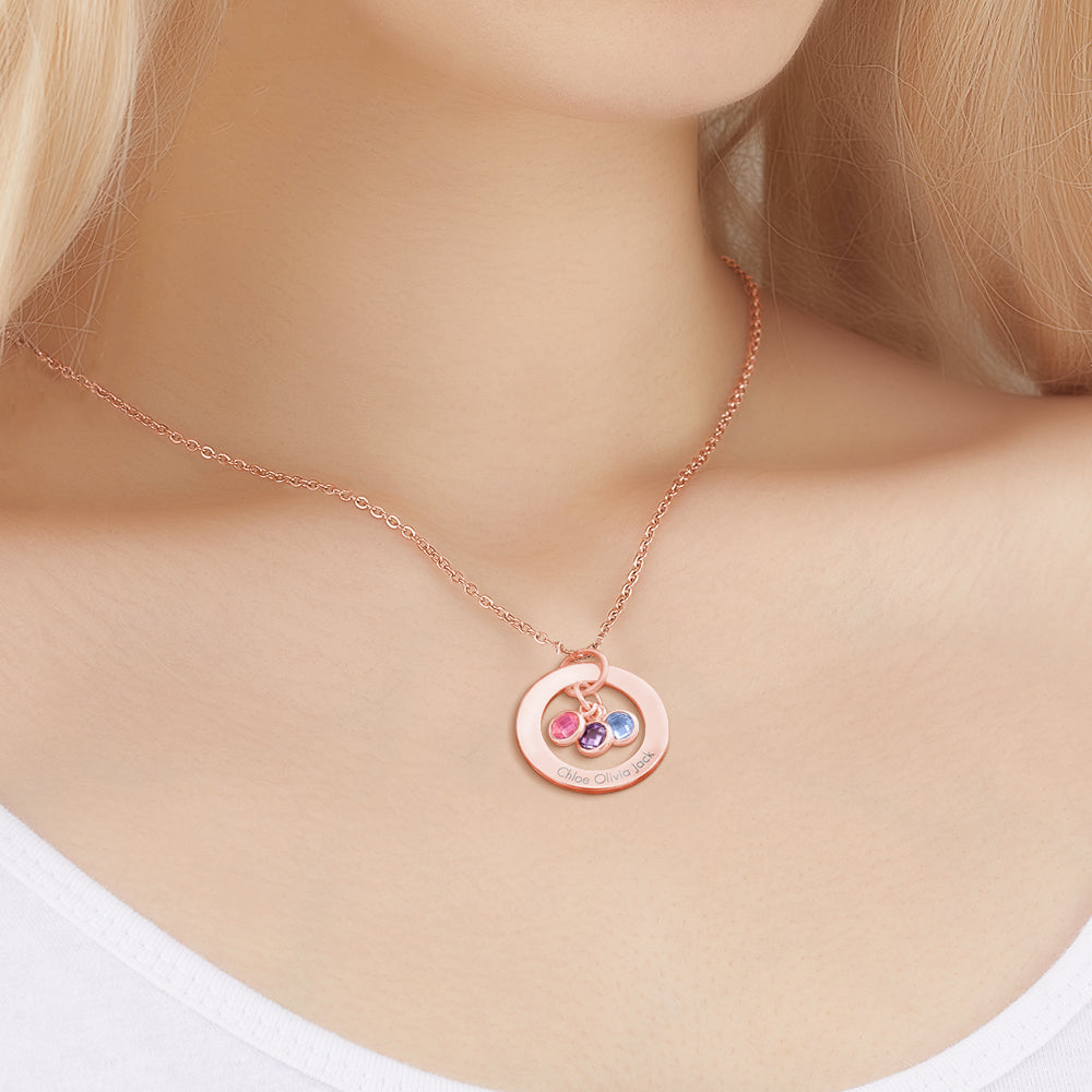 Personalized Birthstone Necklace Custom Necklace Gift for Her