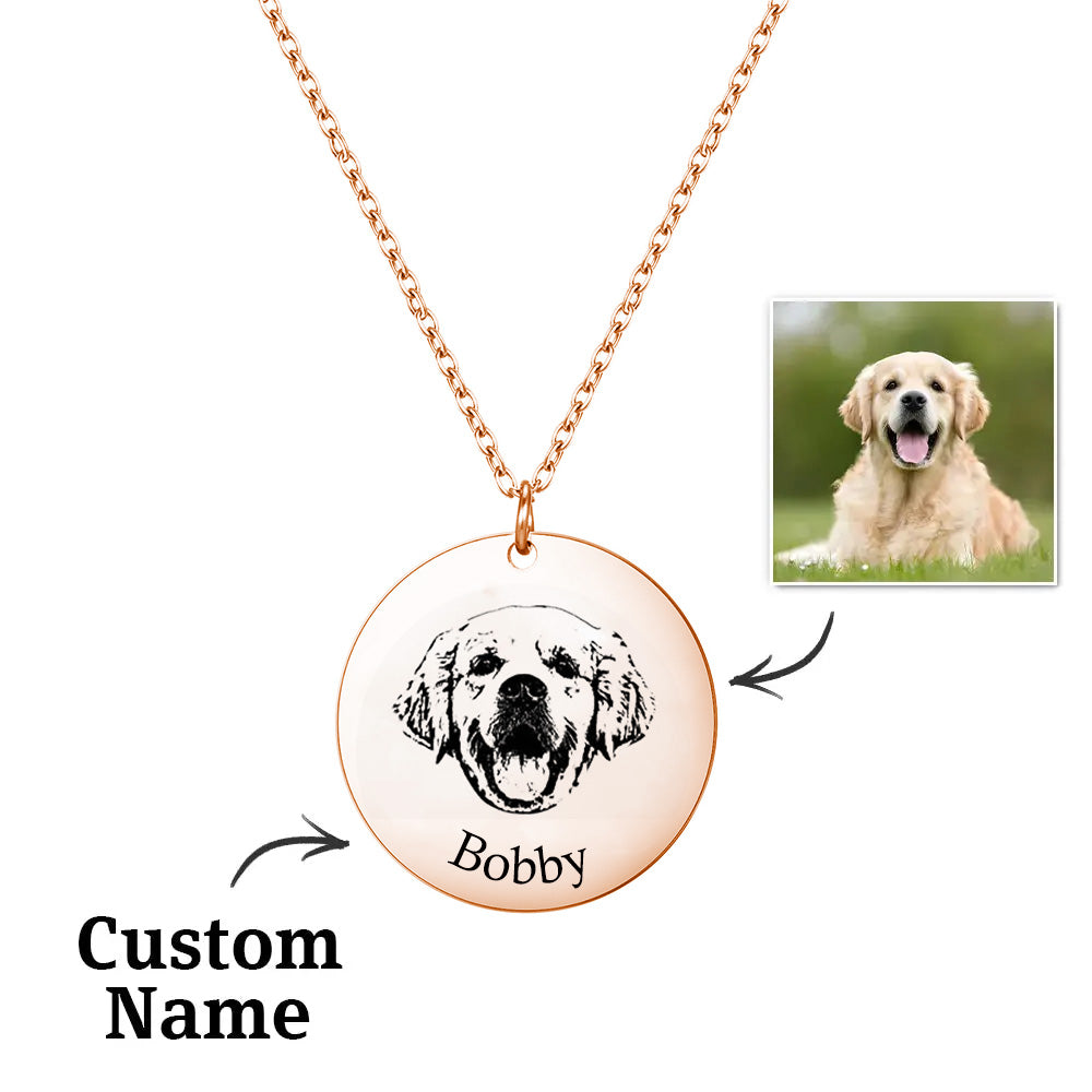 Custom Pet Photo Engraved Name Necklace – A Heartfelt Keepsake