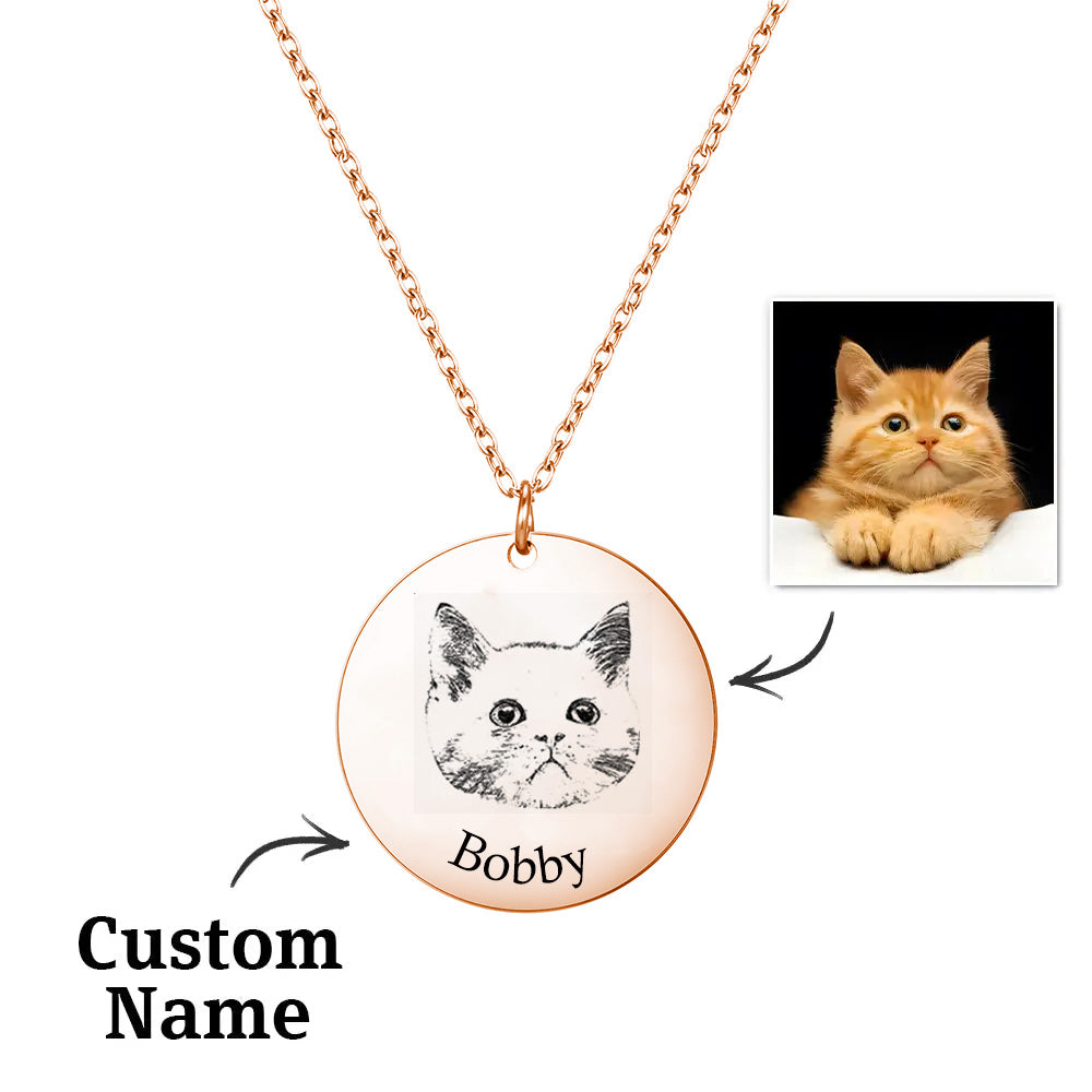 Custom Pet Photo Engraved Name Necklace – A Heartfelt Keepsake