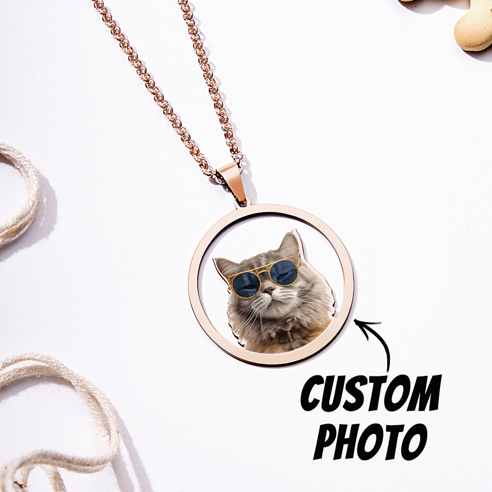 Personalized Pet Photo Necklace Gift for Pet Lover