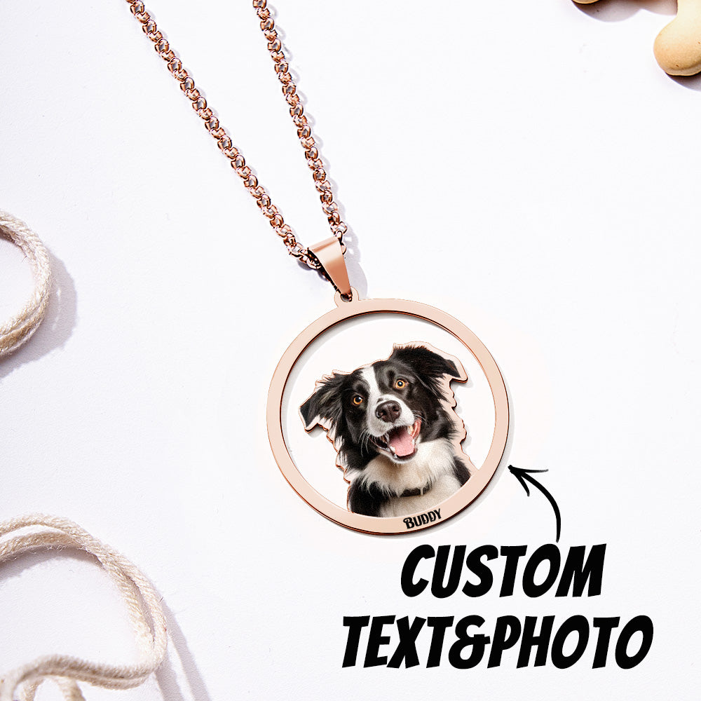 Personalized Pet Photo Necklace Gift for Pet Lover