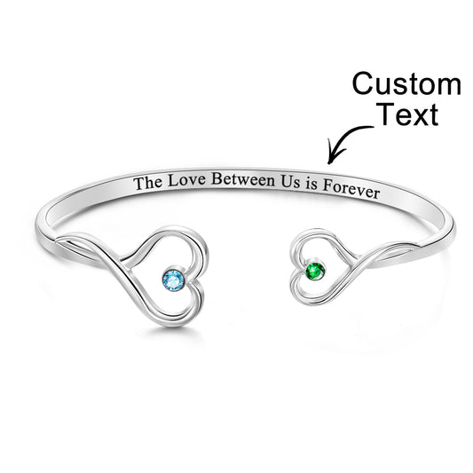 Custom Double Birthstone Mother & Daughter Bracelet Romantic Couple Gift