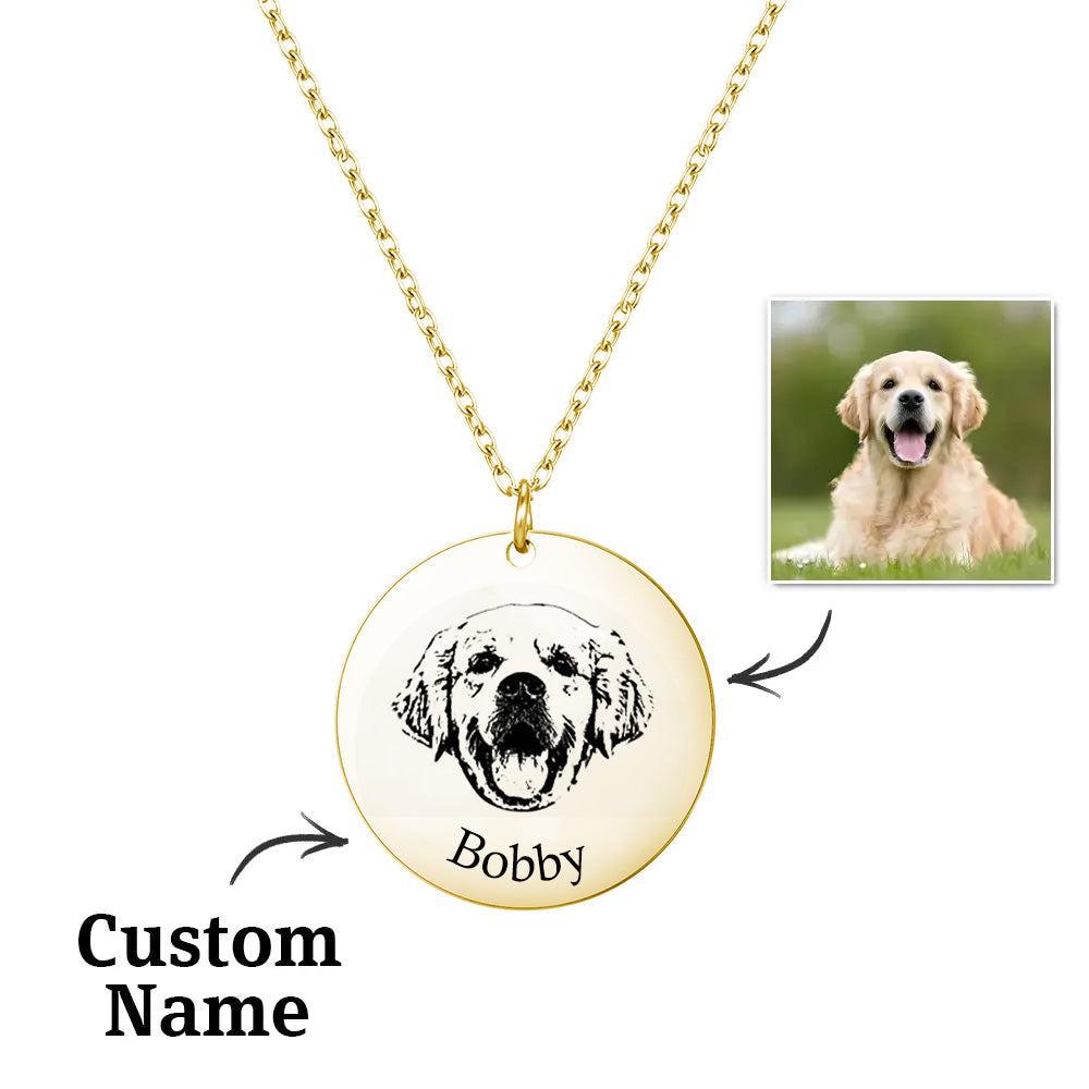 Custom Pet Photo Engraved Name Necklace – A Heartfelt Keepsake