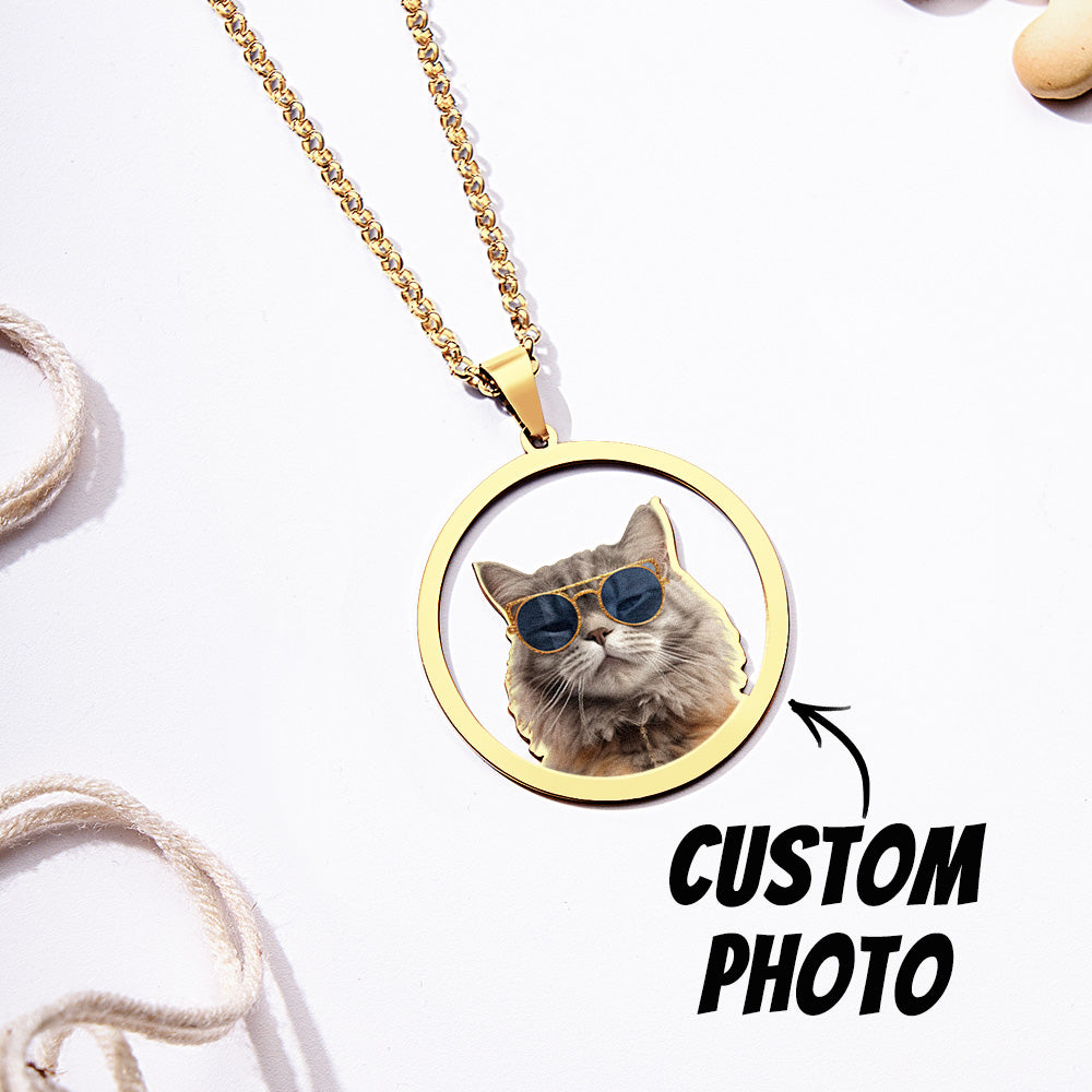 Personalized Pet Photo Necklace Gift for Pet Lover