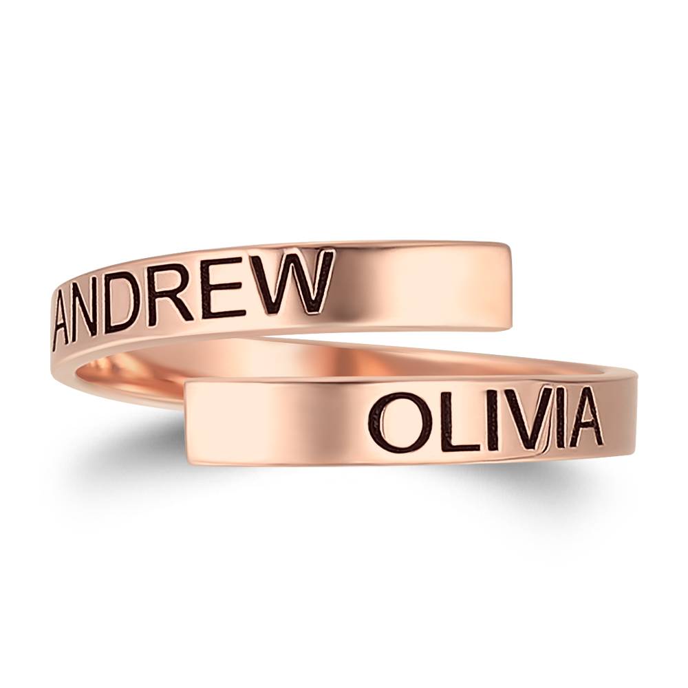 Custom Engraved Two Names Ring Copper