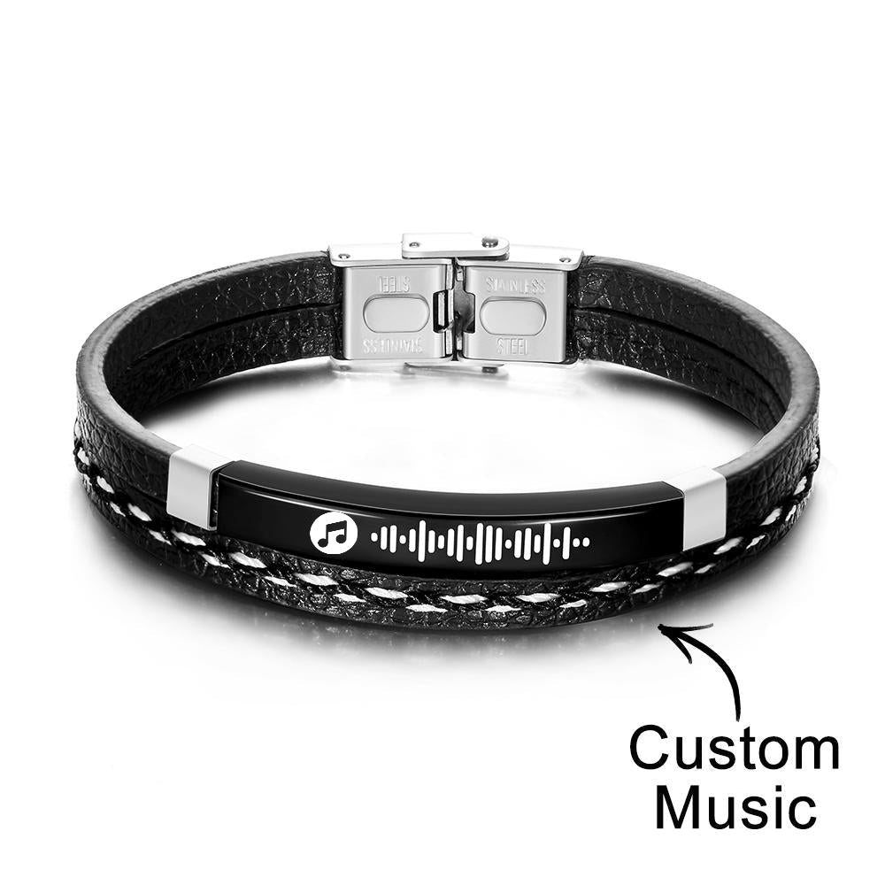 Scannable Code Custom Music Bracelet Leather Gifts