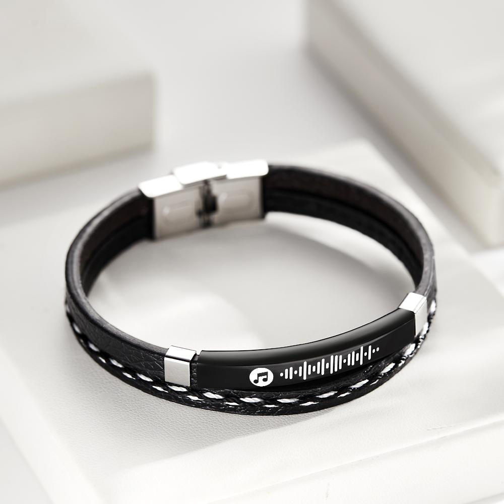 Scannable Code Custom Music Bracelet Leather Gifts