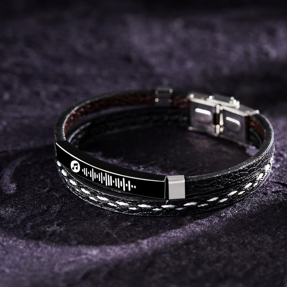 Scannable Code Custom Music Bracelet Leather Gifts