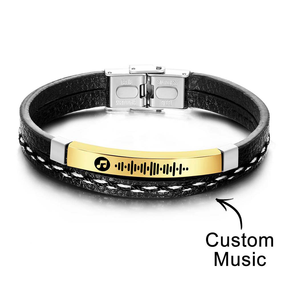 Scannable Code Custom Music Bracelet Leather Gifts