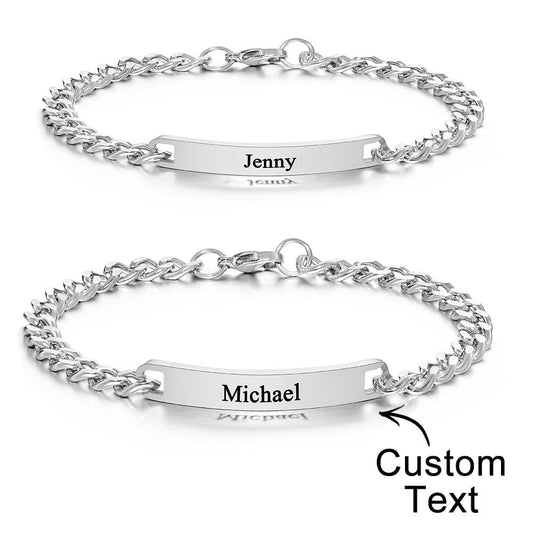 Custom Engraved Bracelet Set Personalized Fashion Bracelet For Couples