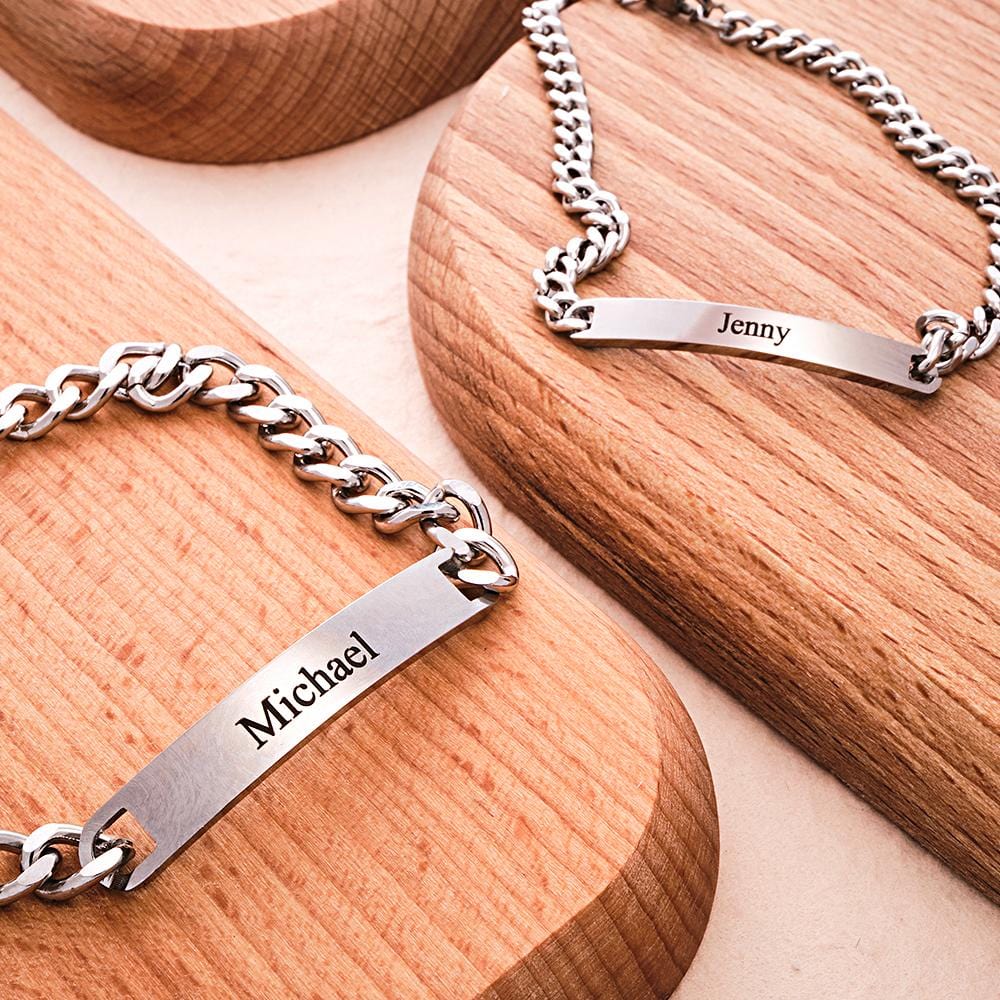 Custom Engraved Bracelet Set Personalized Fashion Bracelet For Couples