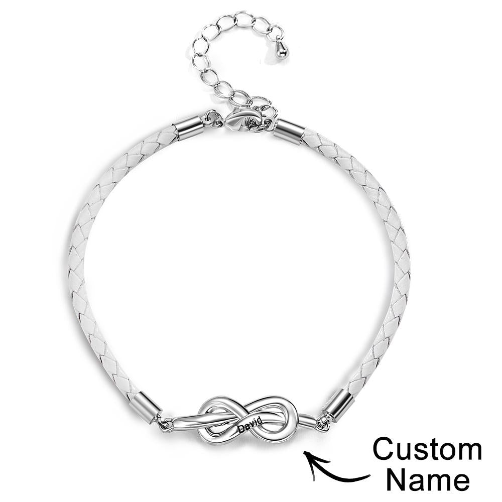 Engraved Roped Couple Bracelet Personalized Braided Bracelet Valentine's Day Gifts