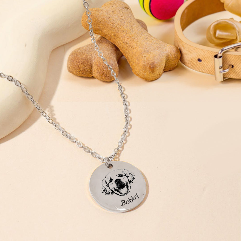 Custom Pet Photo Engraved Name Necklace – A Heartfelt Keepsake