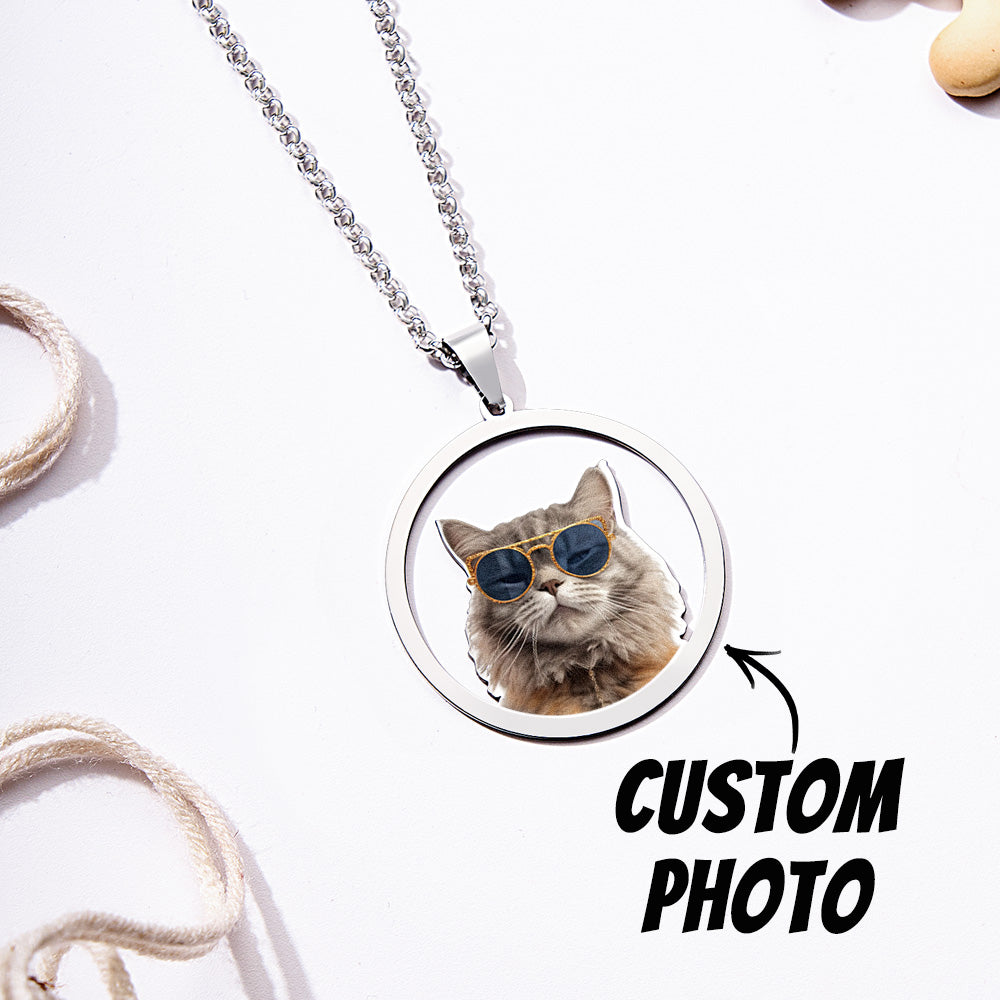 Personalized Pet Photo Necklace Gift for Pet Lover