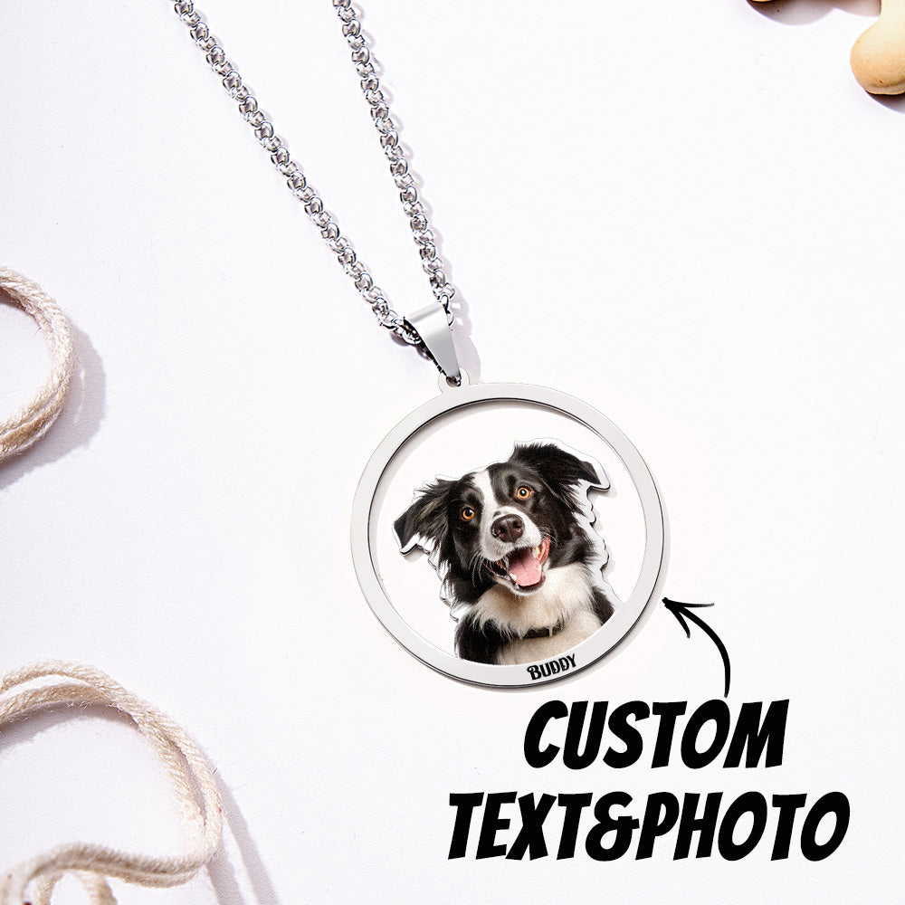 Personalized Pet Photo Necklace Gift for Pet Lover