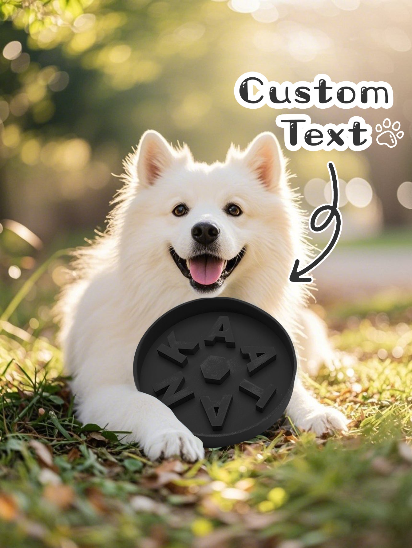 Personalized Fun Slow Feeder Dog Bowl with 3D Printing Name for Pet Lover