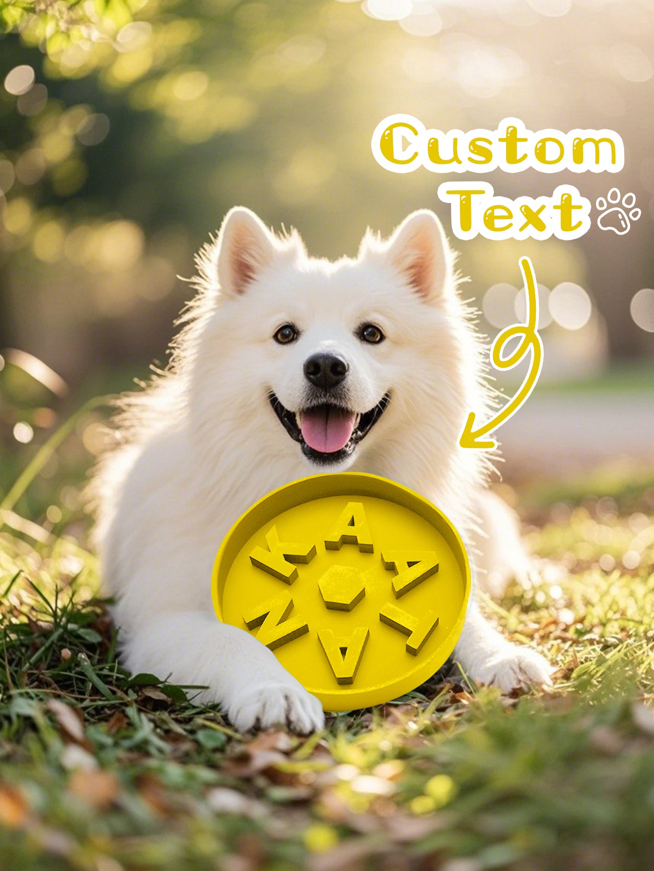 Personalized Fun Slow Feeder Dog Bowl with 3D Printing Name for Pet Lover