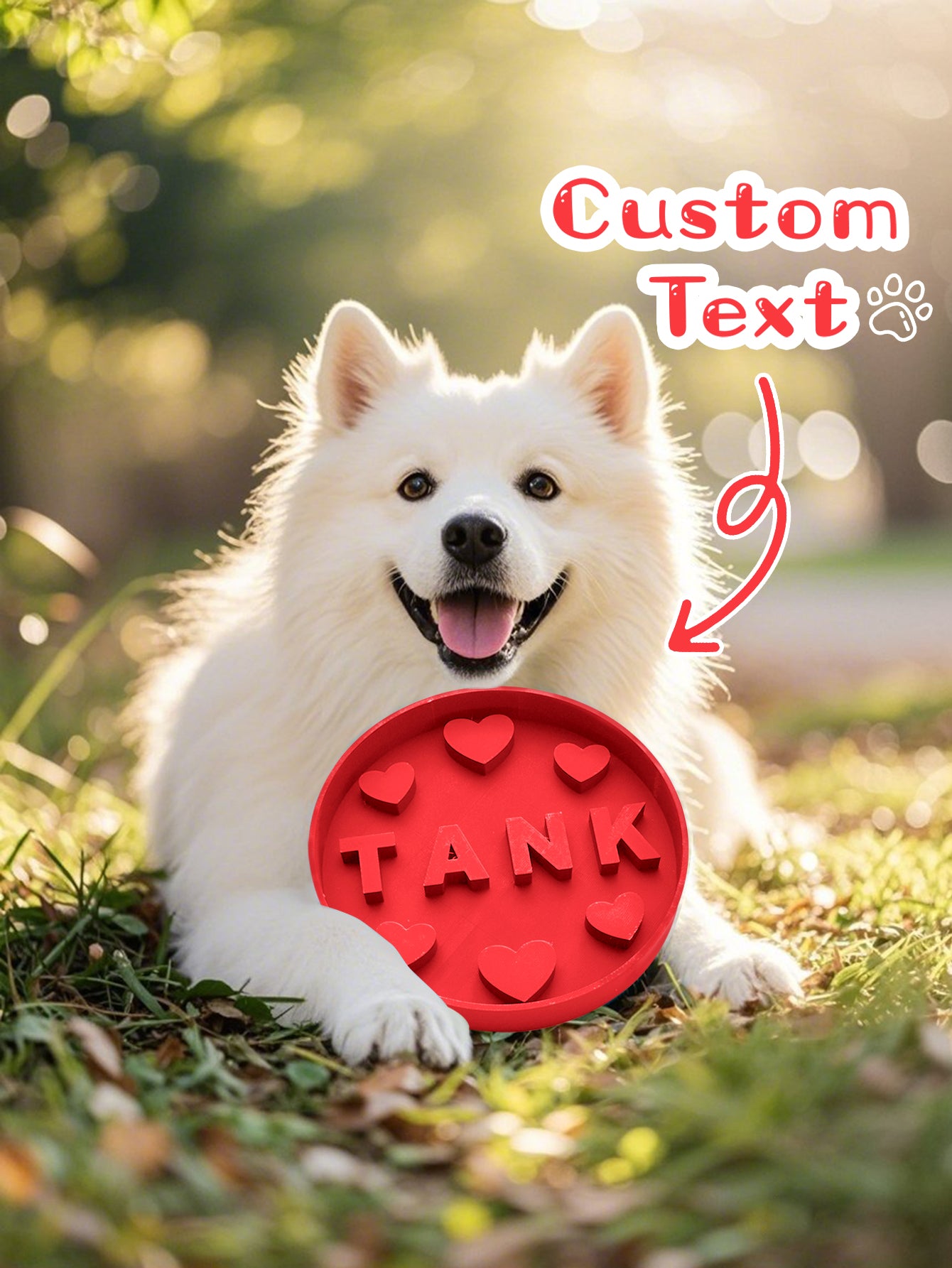 Personalized Fun Slow Feeder Dog Bowl with 3D Printing Name for Pet Lover