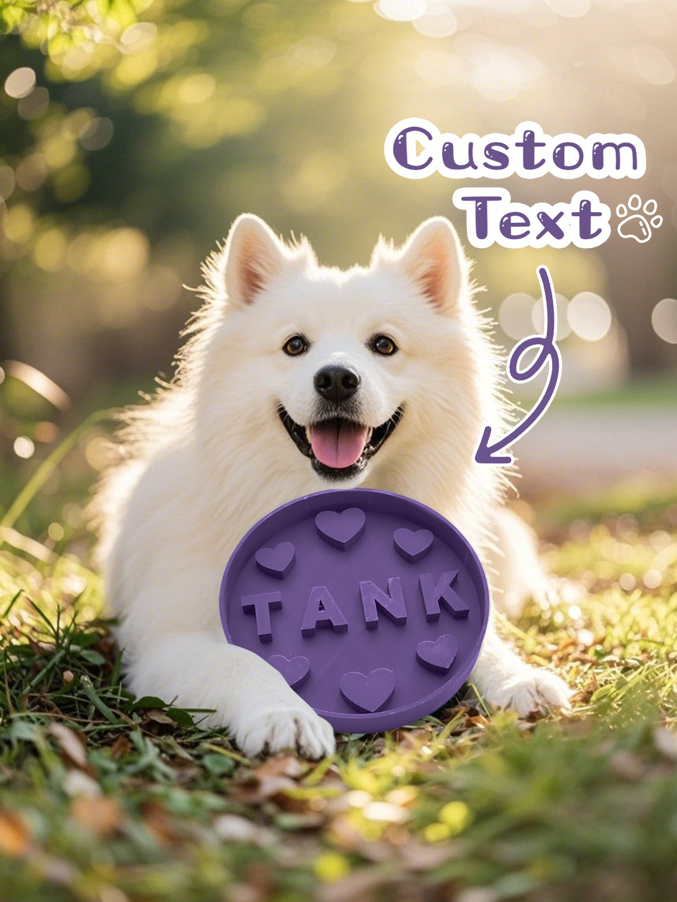 Personalized Fun Slow Feeder Dog Bowl with 3D Printing Name for Pet Lover