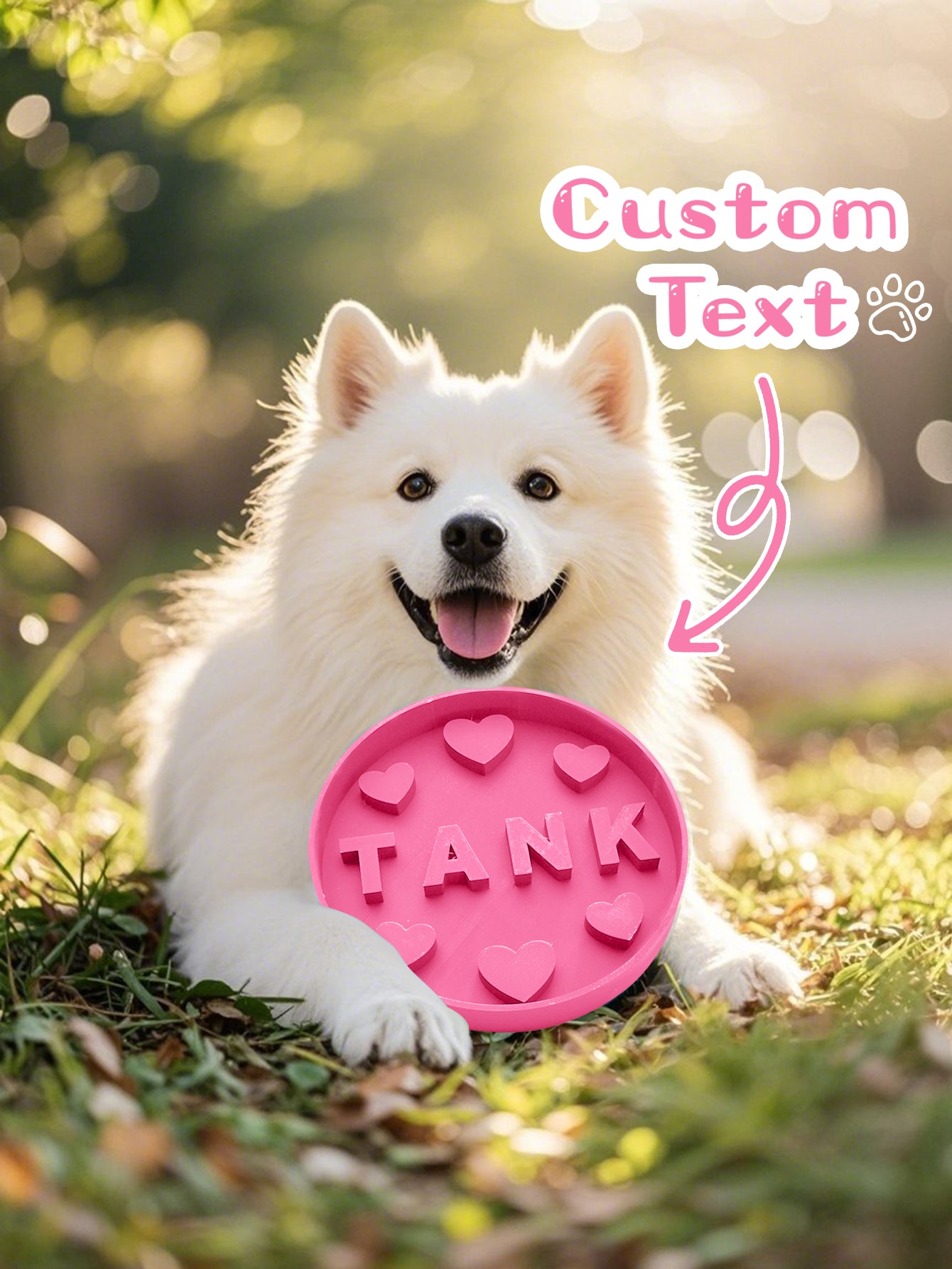 Personalized Fun Slow Feeder Dog Bowl with 3D Printing Name for Pet Lover