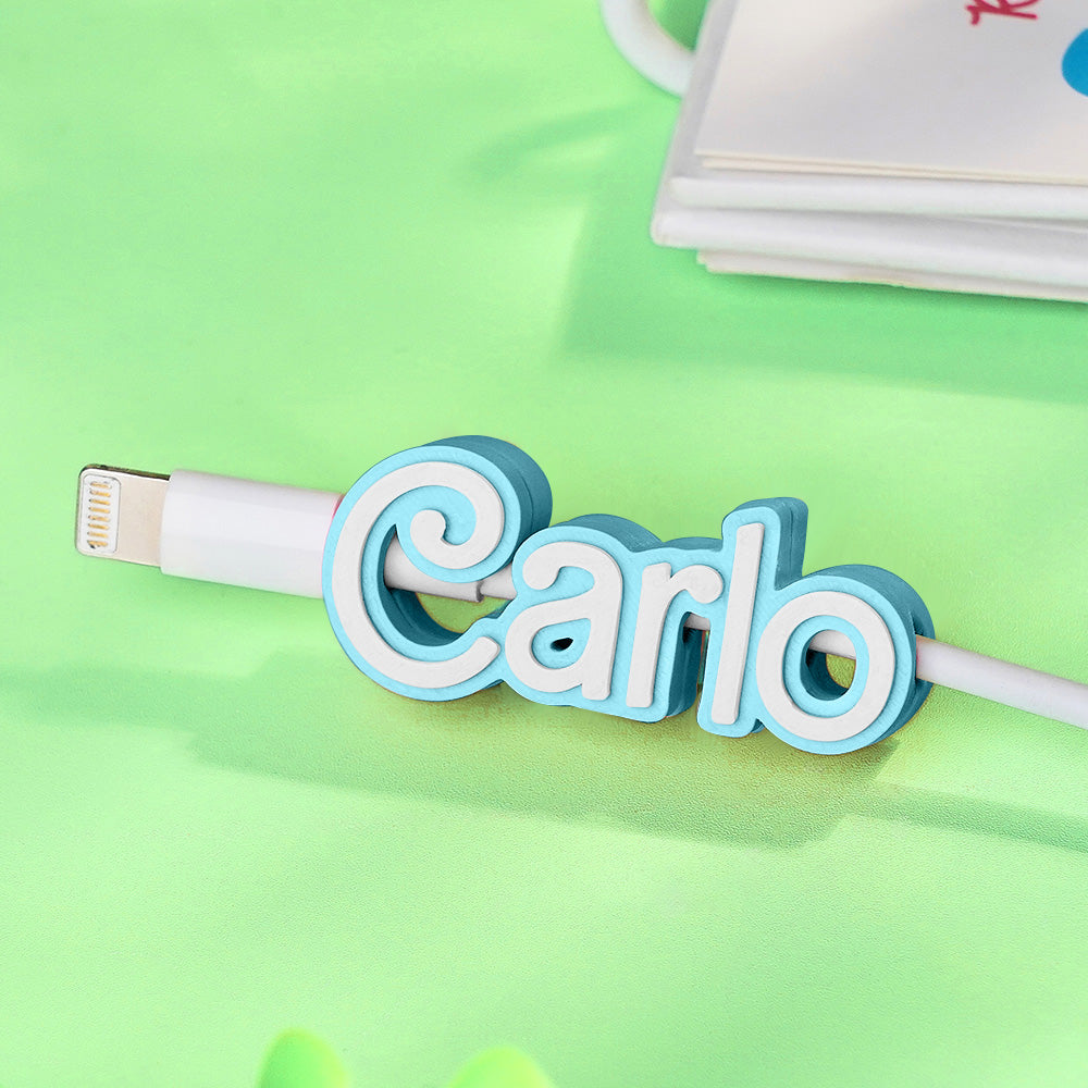 Personalized 3D Print Name Cable Holder Gift for Friend Family Mobile Phone Accessory