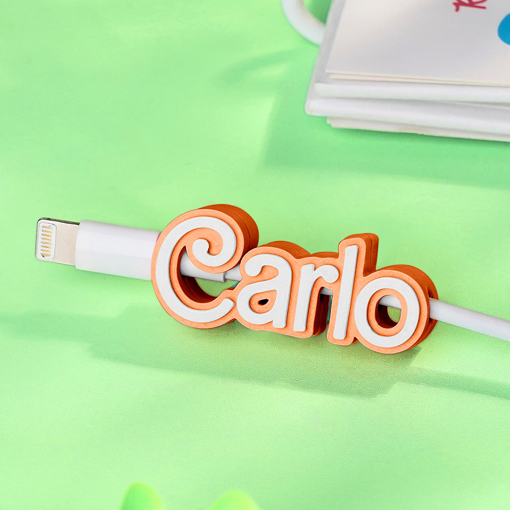 Personalized 3D Print Name Cable Holder Gift for Friend Family Mobile Phone Accessory