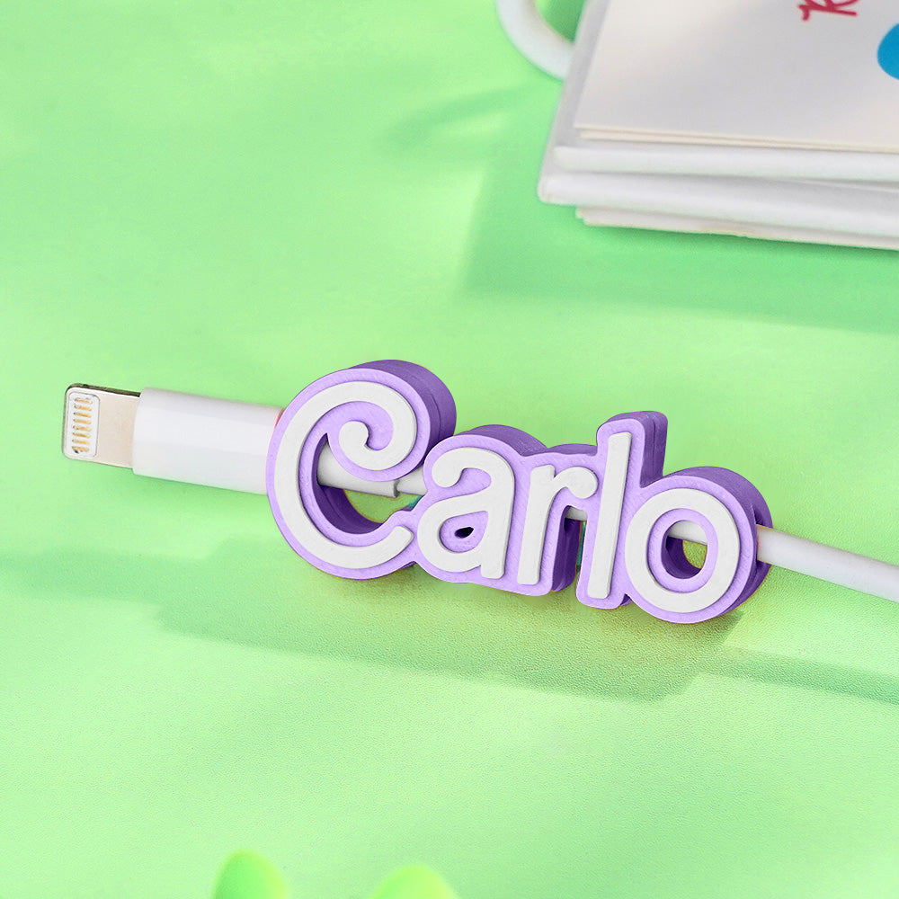 Personalized 3D Print Name Cable Holder Gift for Friend Family Mobile Phone Accessory