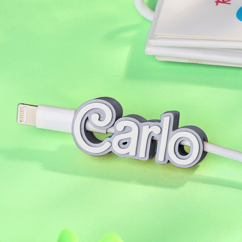 Personalized 3D Print Name Cable Holder Gift for Friend Family Mobile Phone Accessory