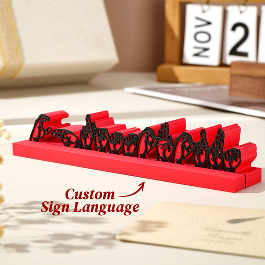 Personalized 3D Printed Sign Language Desk Name Plate Sign Interpreter Gift Teacher Gift