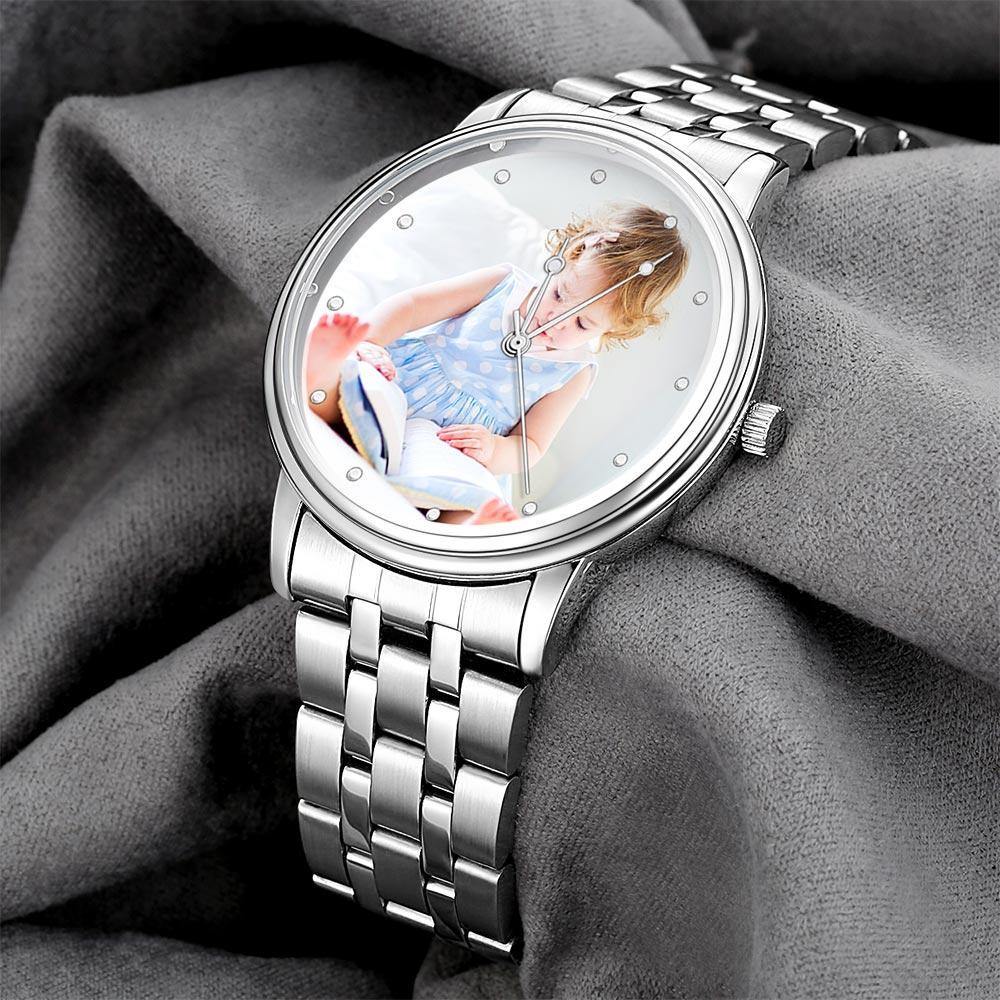 Unisex Engraved Photo Watch Alloy Strap 38mm