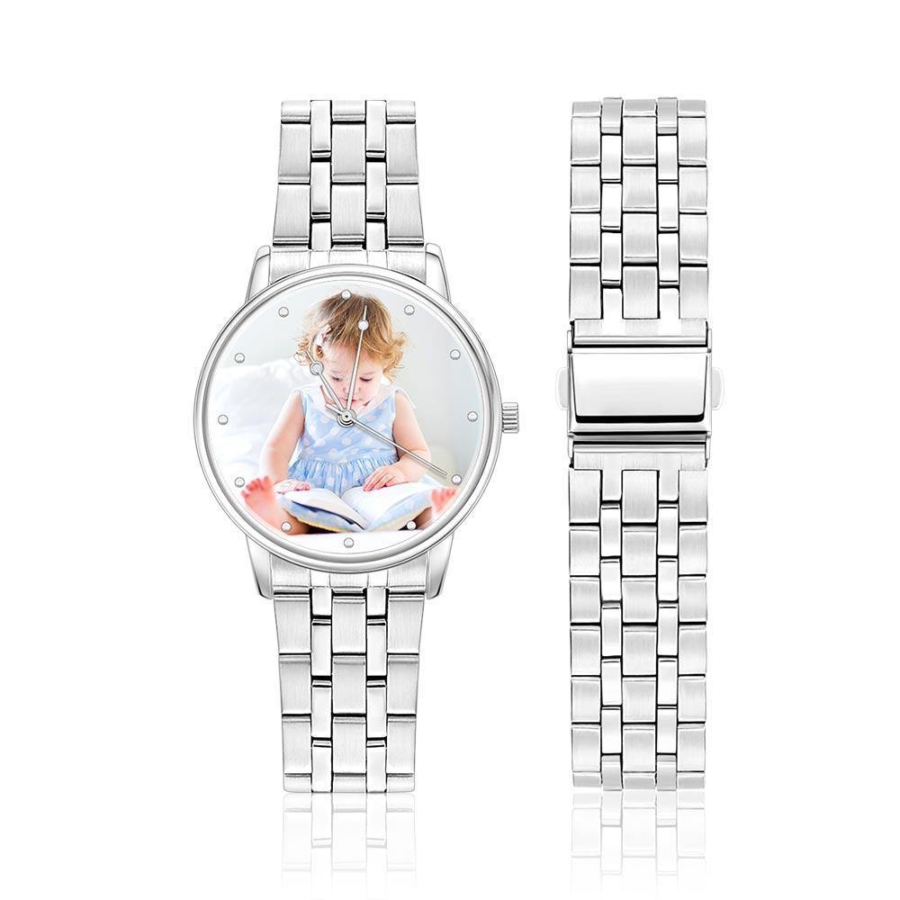 Unisex Engraved Photo Watch Alloy Strap 38mm