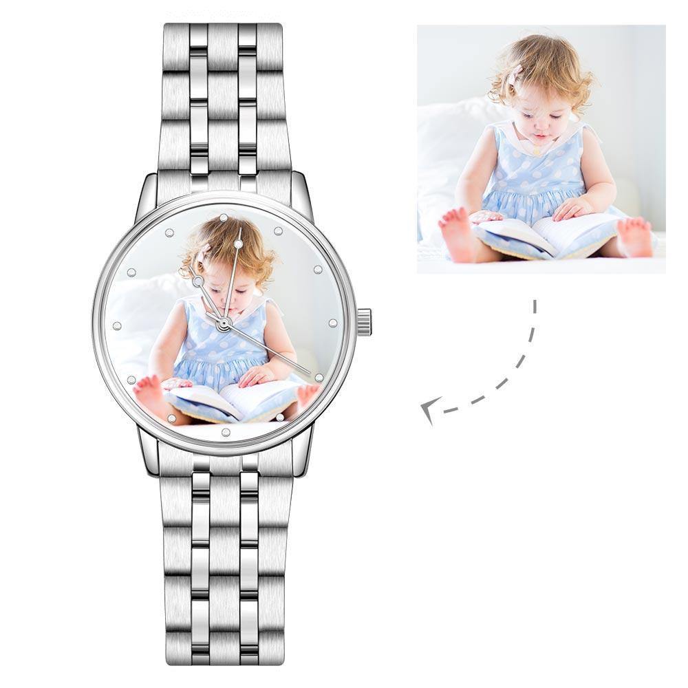 Unisex Engraved Photo Watch Alloy Strap 38mm