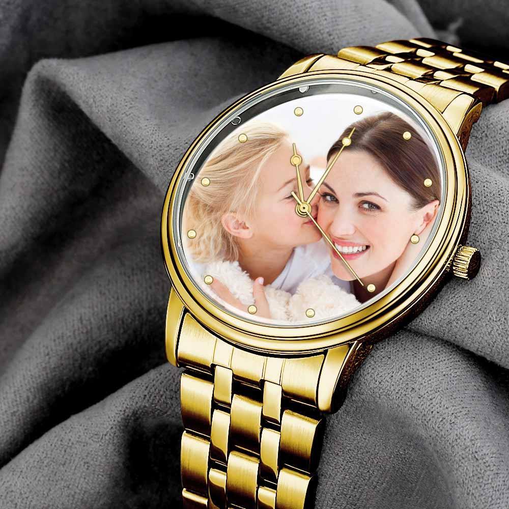 Unisex Engraved Photo Watch Alloy Strap 38mm